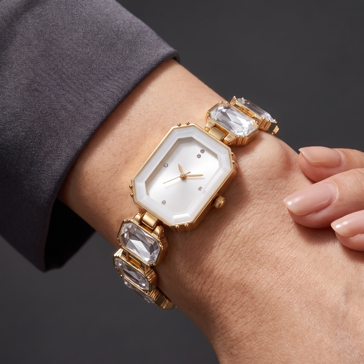 Women's Rhinestone Square Dial
