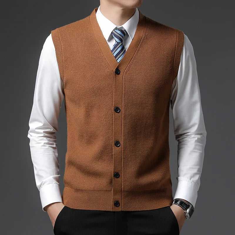 V-Neck Cardigan Sweater Vest
