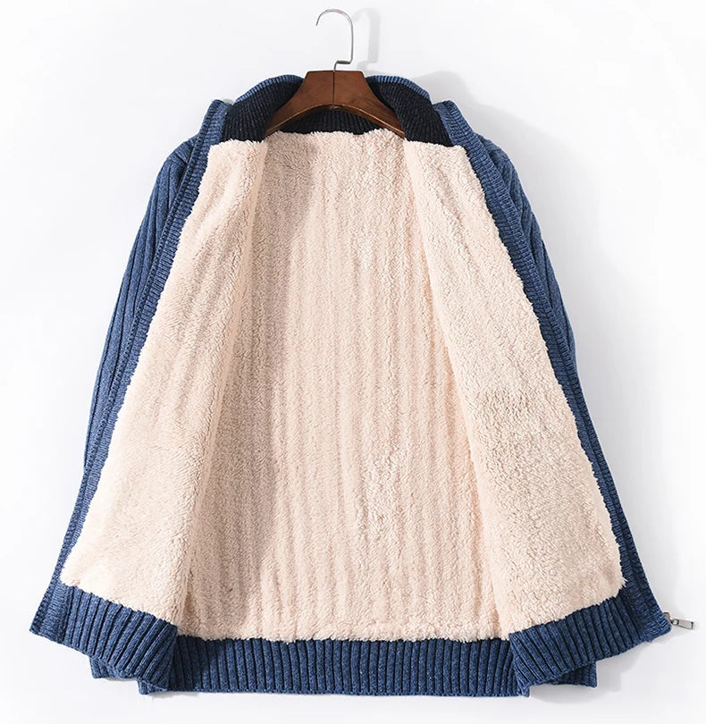 Thick Knit Zip-Up Sweater