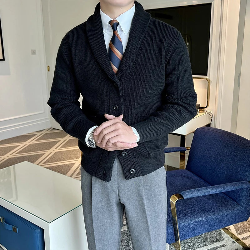 Classic Turn-Down Collar Knit