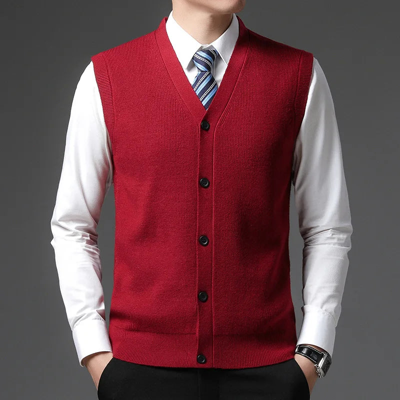 V-Neck Cardigan Sweater Vest