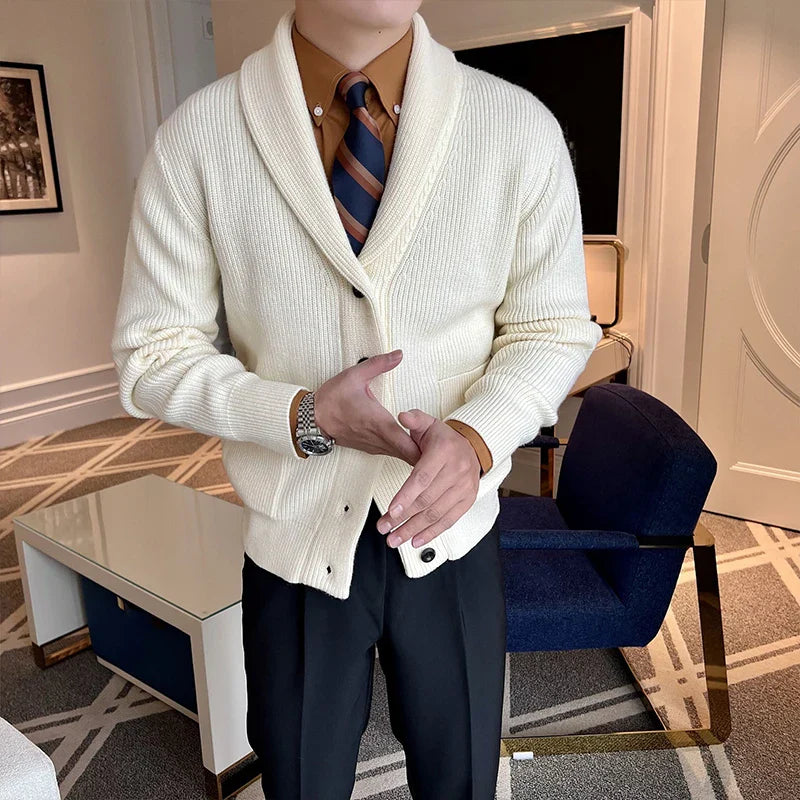 Classic Turn-Down Collar Knit