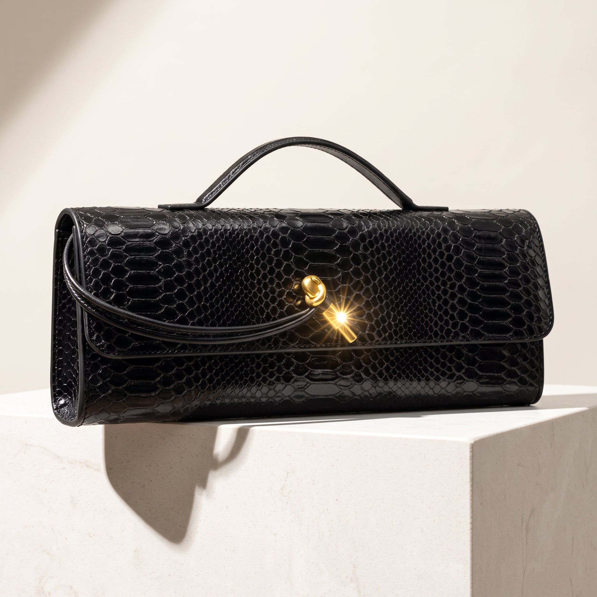 Embossed Baguette Bag