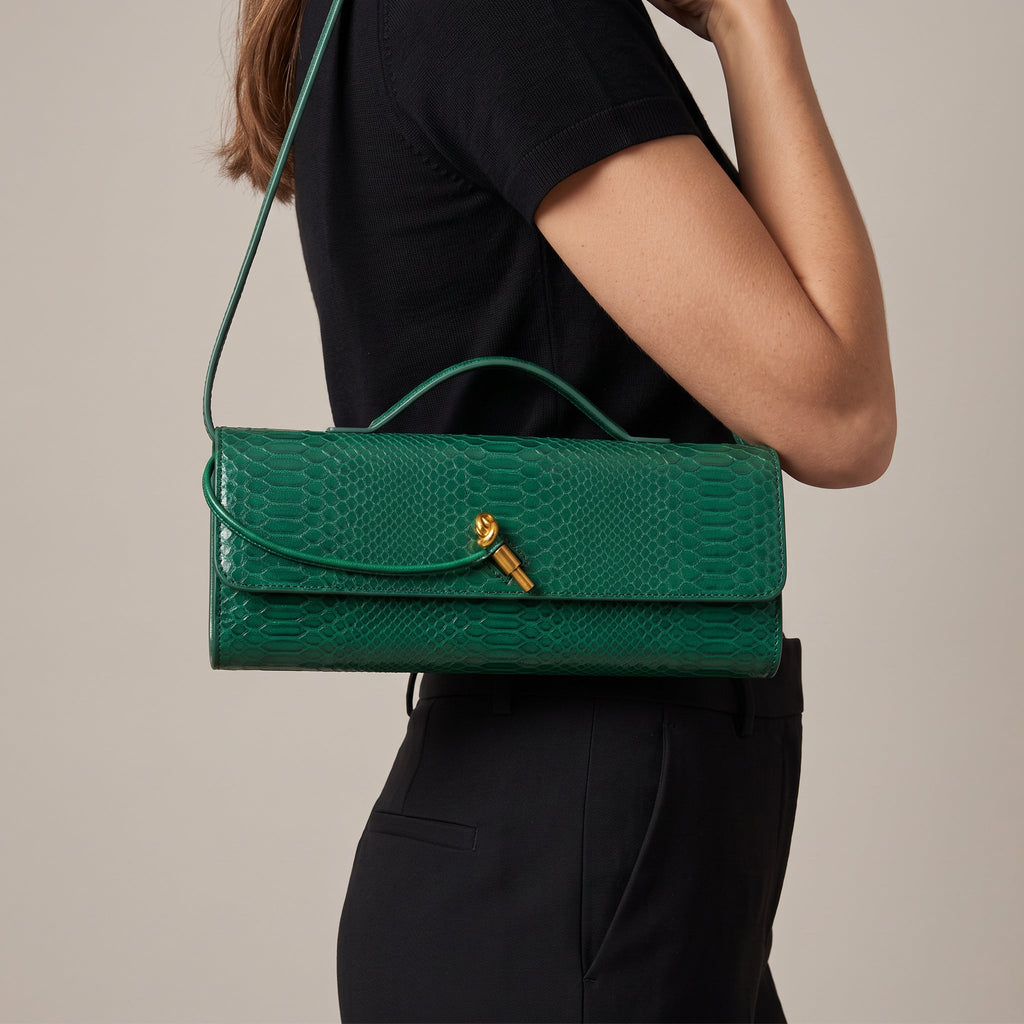 Embossed Baguette Bag