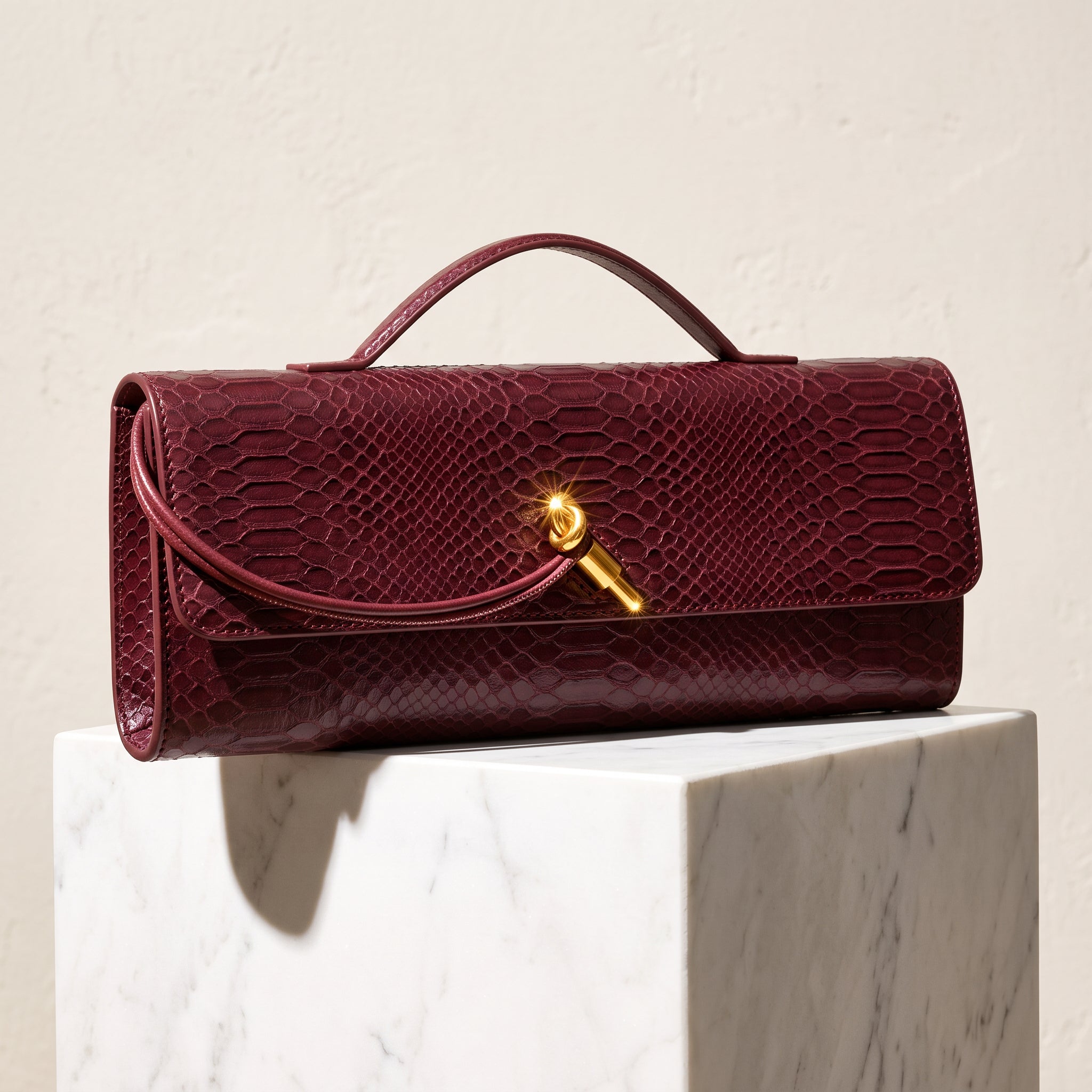 Embossed Baguette Bag