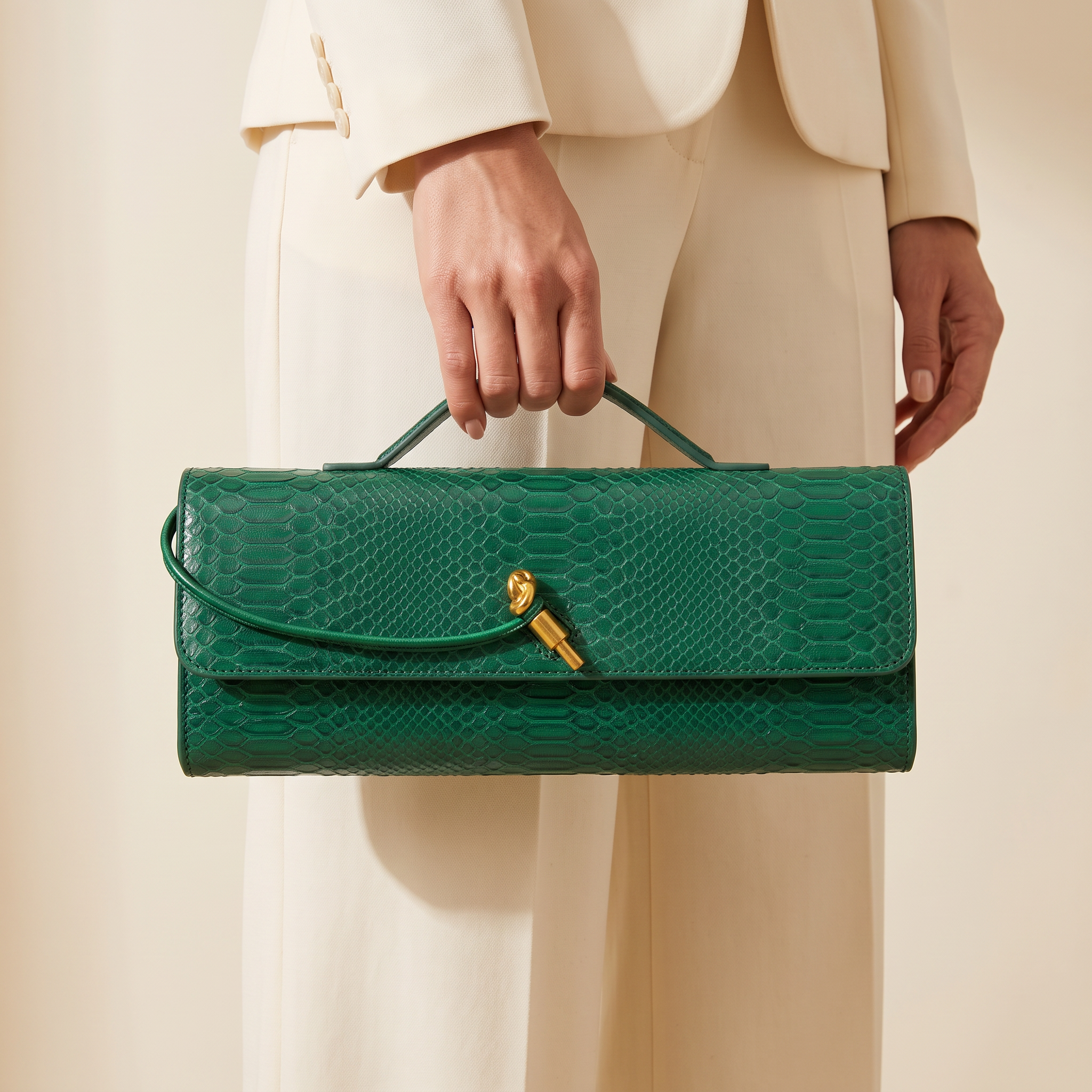 Embossed Baguette Bag