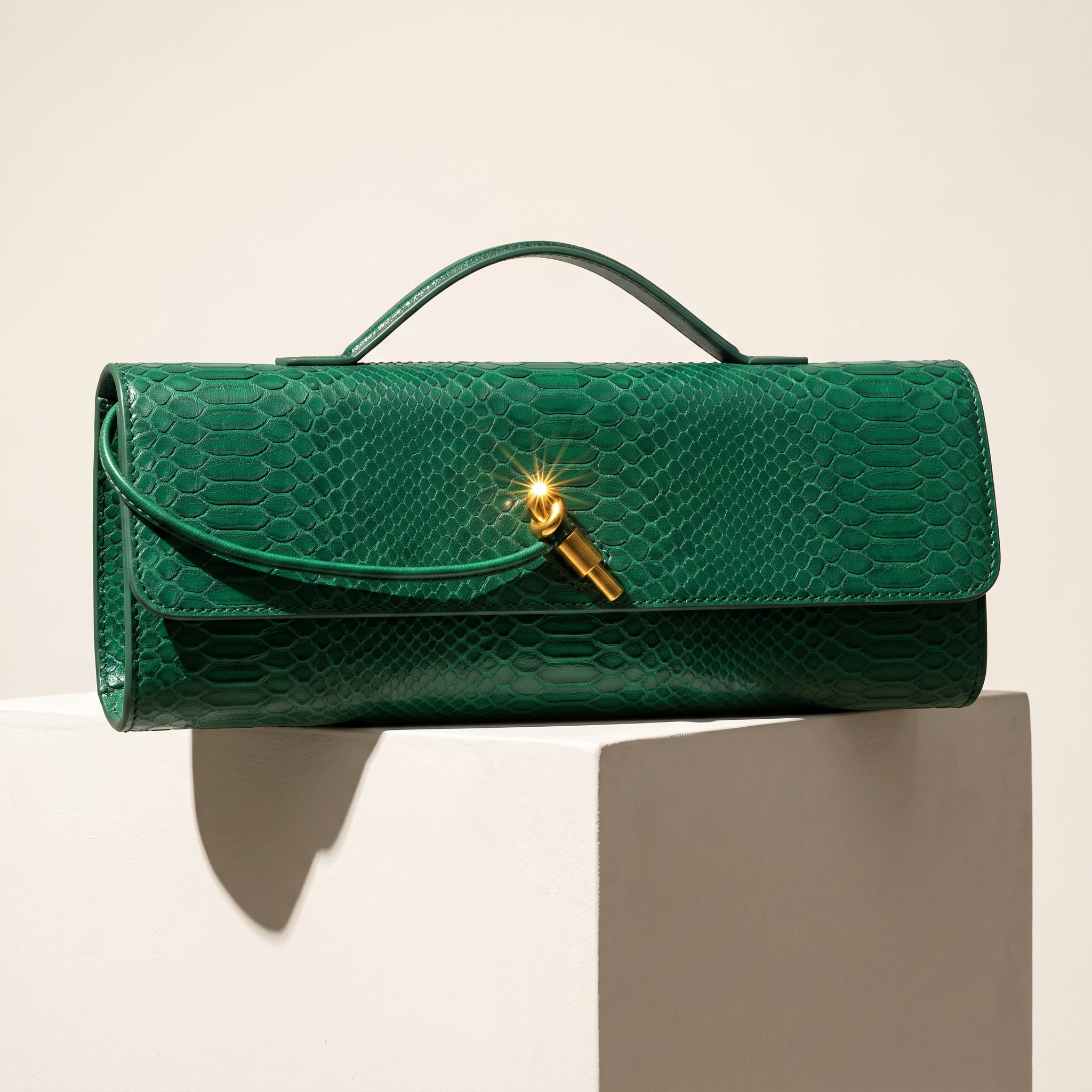 Embossed Baguette Bag