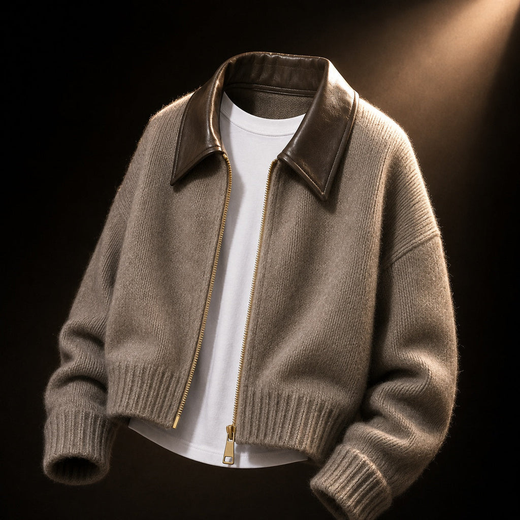 Fitted Knit Bomber Jacket