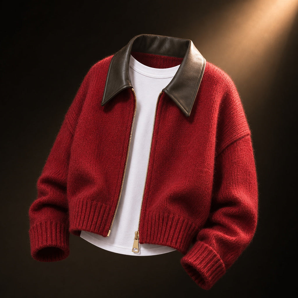 Fitted Knit Bomber Jacket