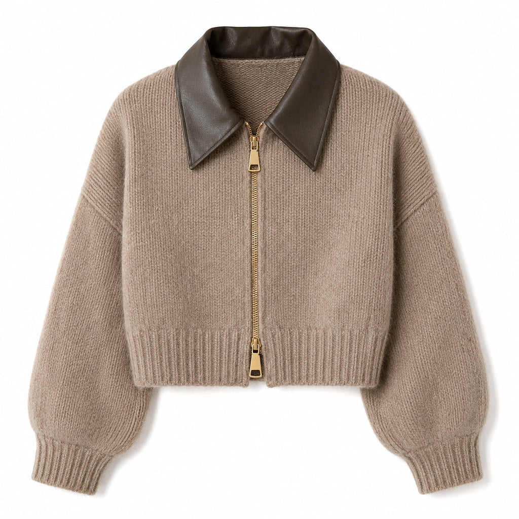 Fitted Knit Bomber Jacket
