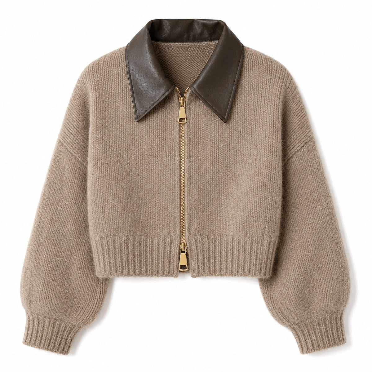 Fitted Knit Bomber Jacket