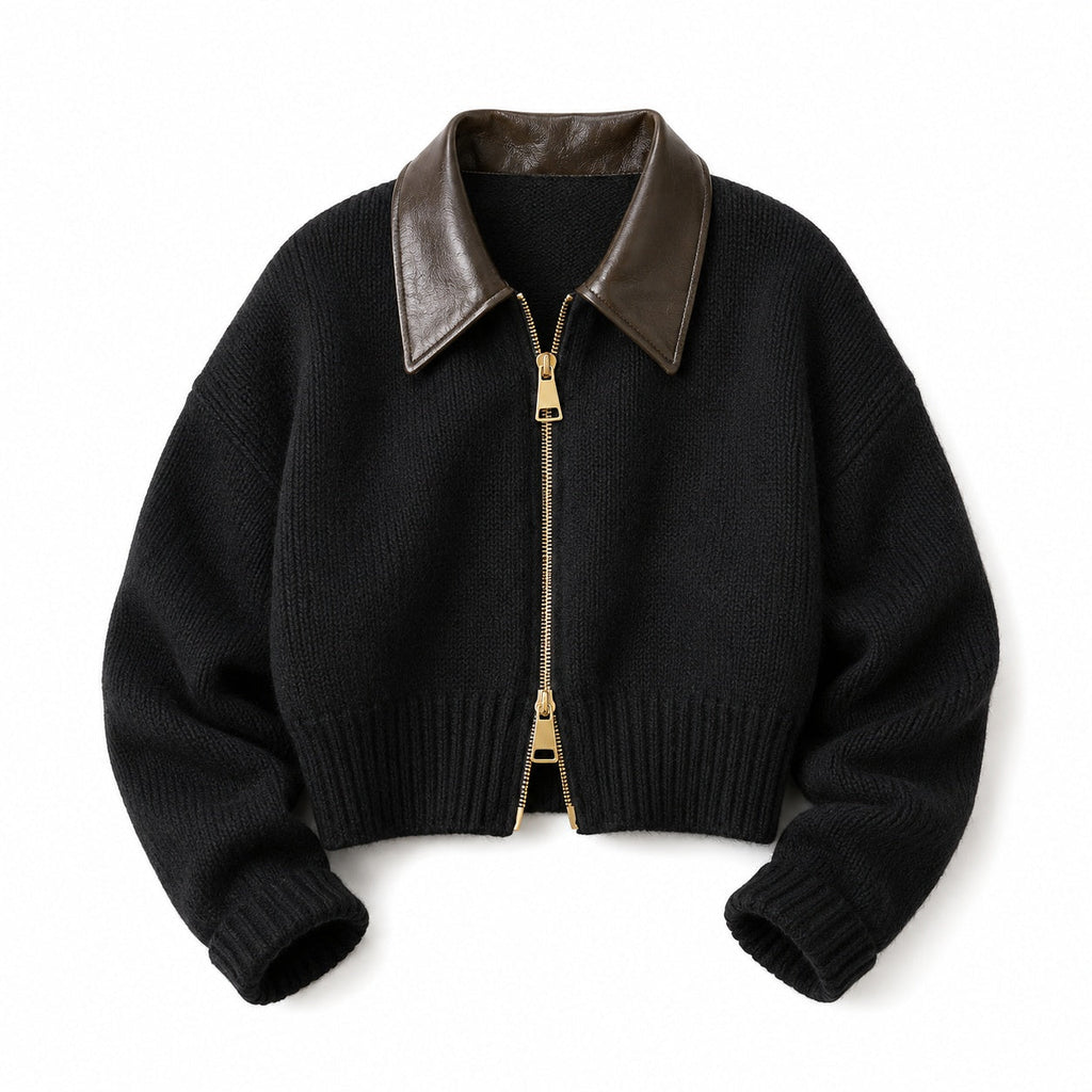 Fitted Knit Bomber Jacket