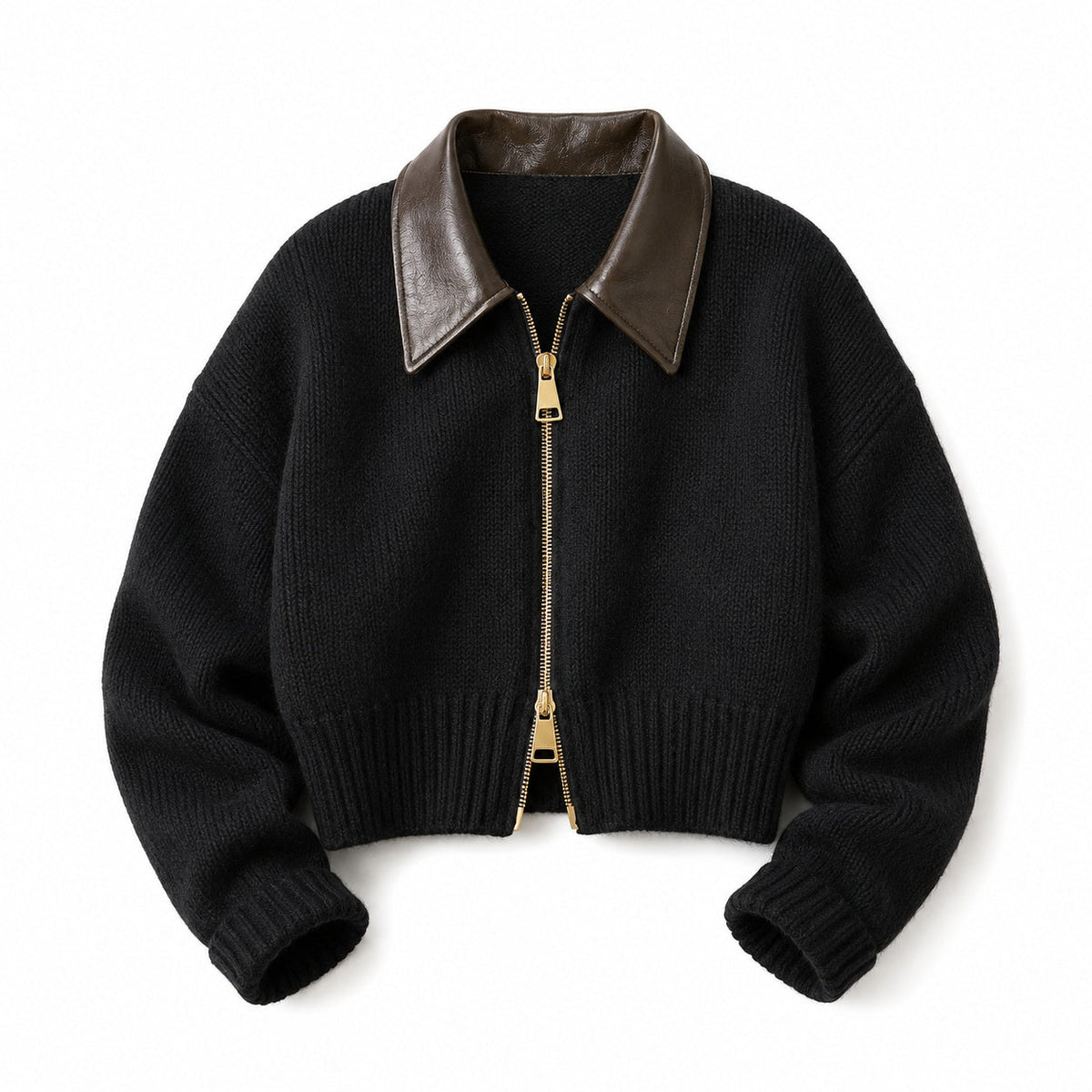 Fitted Knit Bomber Jacket