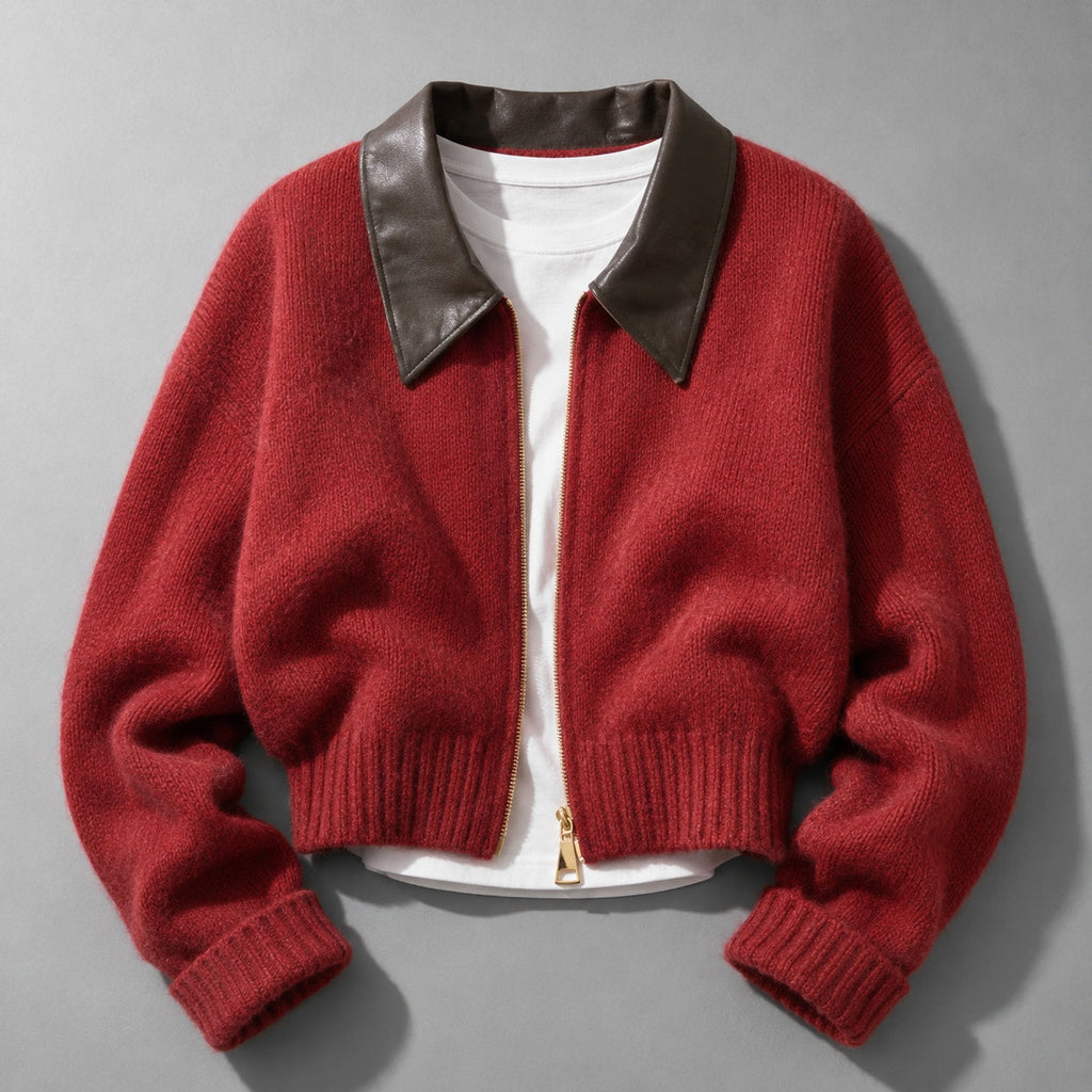Fitted Knit Bomber Jacket
