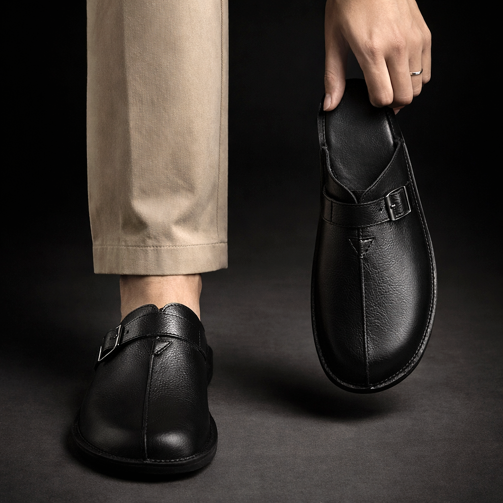 Genuine Leather Comfort Slide