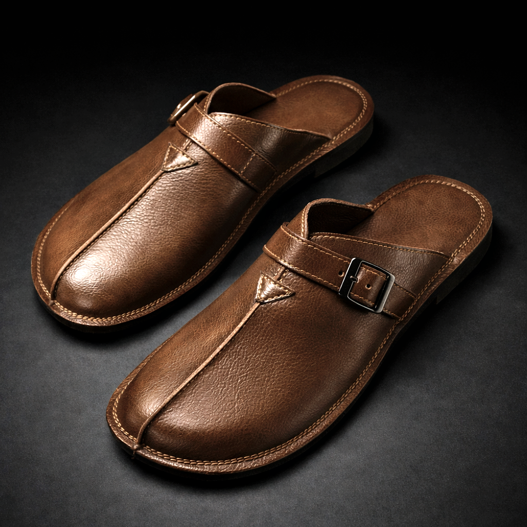 Genuine Leather Comfort Slide
