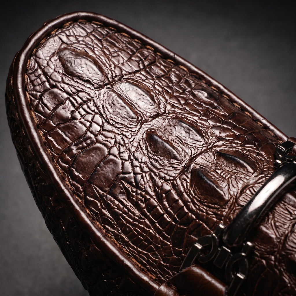 Men's Crocodile Slip-On Loafers