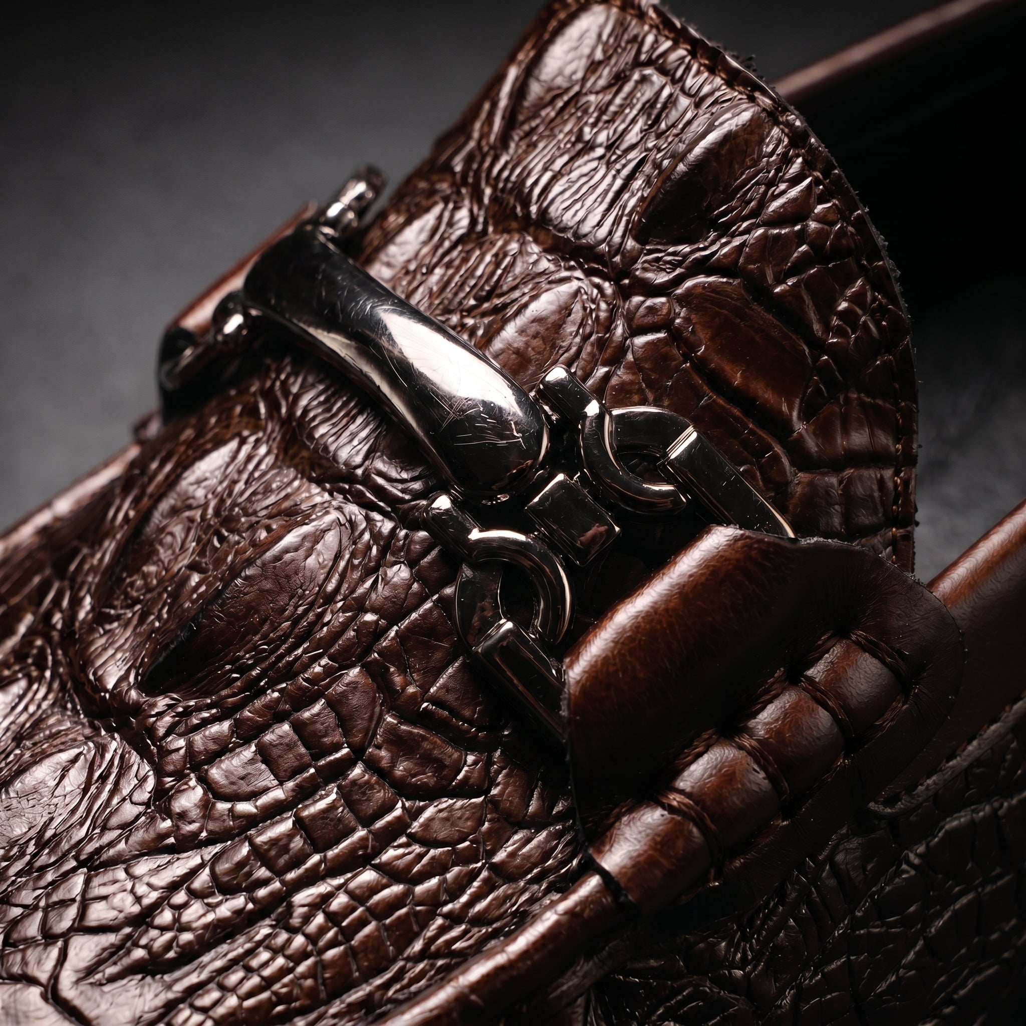 Men's Crocodile Slip-On Loafers